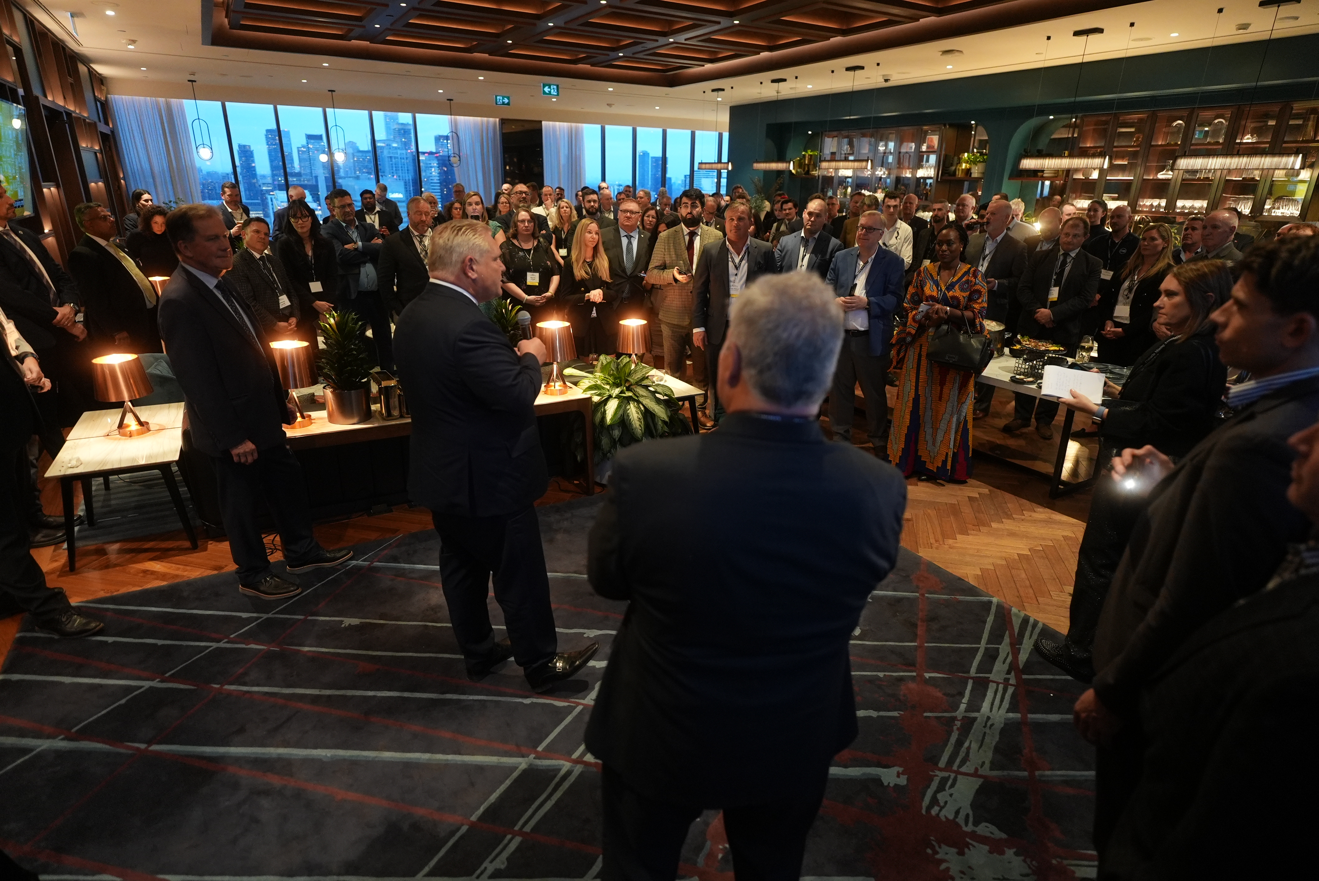 Premier Doug Ford adressing Meet the Miners 2023 guests