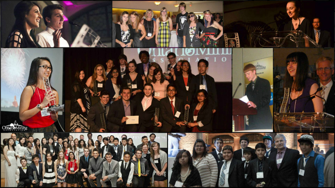 Collage of photos from video competition awards competition.