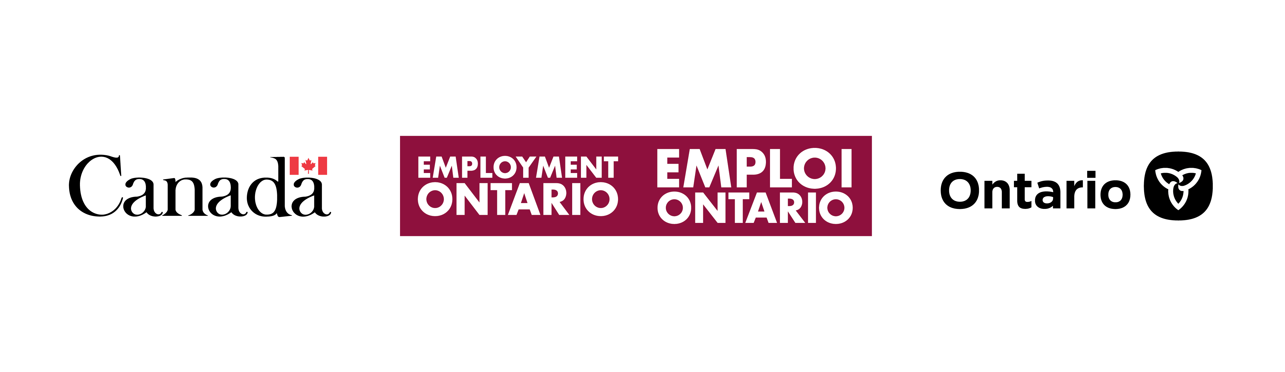 Employment Ontario, Ontario and Canada wordmarks